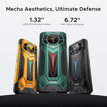 S200 Ultra Rugged Phone Unlocked, 5G Android 15 with 1.32 Secondary Display, 48GB+1TB Storage, 11000mAh, 66W Fast Charge, AI Quad Camera 100MP+32MP, 6.72 Rugged Smartphone Dual SIM/NFC/OTG