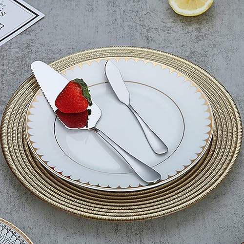 Miniatura 4 de Cucharas para servir, los utensilios de acero inoxidable Kyraton incluyen 2 cucharas de servir, 2 cucharas de servir ranuradas, 2 tenedores para