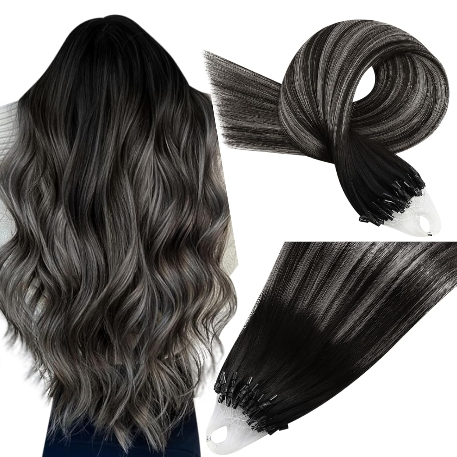 Easyouth U Tip Hair Extensions Brown Keratin Tip Hair Extensions Real Human Hair Darkest Brown Keratin Hair Extension Human Hair with Natural Texture 18Inch 50G 1G/S — view 21