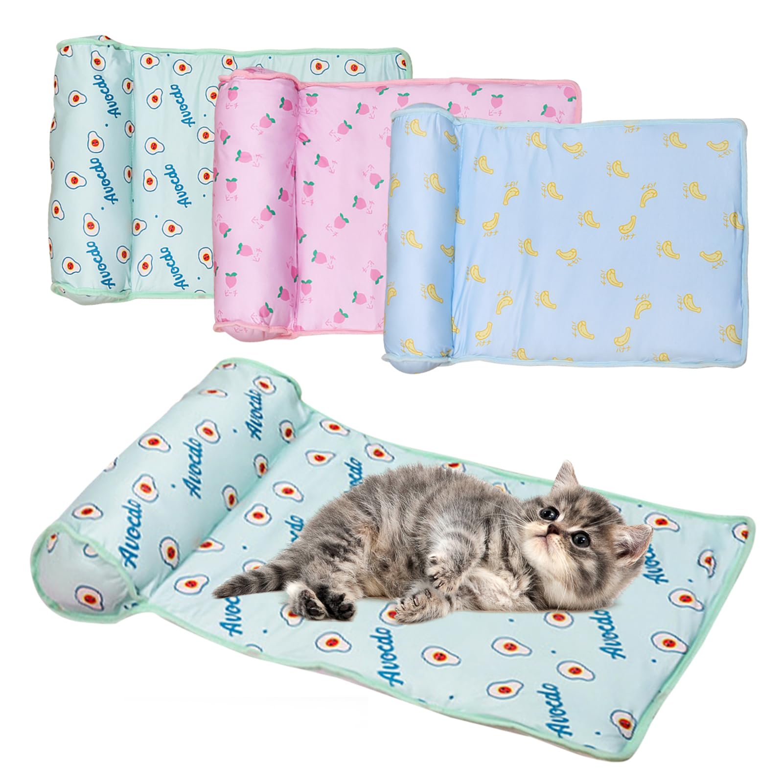 LWuuywa Cooling Bed for Dogs and Cats Self-Cooling Pad Made of Ice Silk, Washable, Breathable Cat Cooling Mat