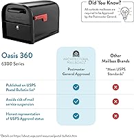 Vista 7 de Architectural Mailboxes 6300B-10 Oasis 360 Buzón de paquete con bloqueo, extragrande, negro, 6300B-10