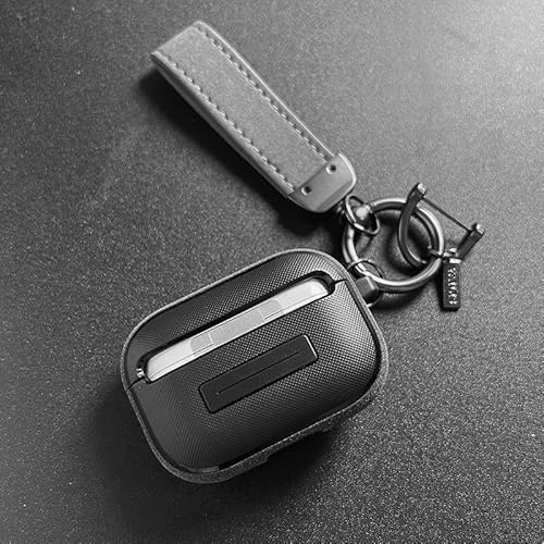 xiahuasm AirPods Pro 3 ケース 安全ロック付き 自動弾蓋 エアーポッズ プロ 第3世代 用 保護ケース スマホスタンド機能付き マット 耐衝撃 ストラップ リング カラビナ付き ワイヤレス充電対応 紛失防止 の商品画像 6