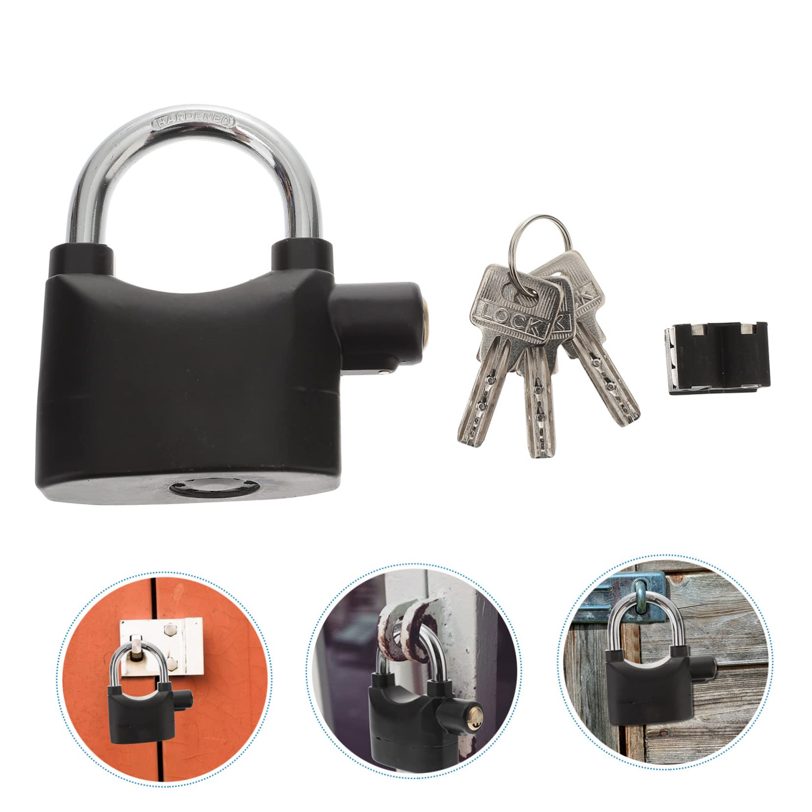 Cadenas Antivol de Vélo en U, Alarme, Lot de 2 Pièces | Alliage D'aluminium Noir, 3 Clés Incluses, Usage Multi-porte et Fenêtre, Facile à Transporter
