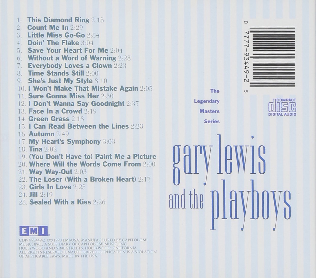Condition photo showing New/Like New for gary lewis and the playboys legendary masters series