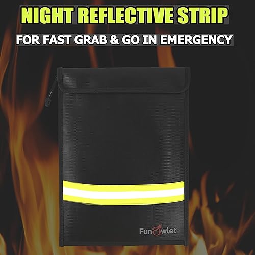 Miniatura 5 de Bolsa impermeable ignífuga para documentos de dinero, paquete de 3 bolsas seguras con cremallera, resistente al fuego y al agua, bolsa organizadora