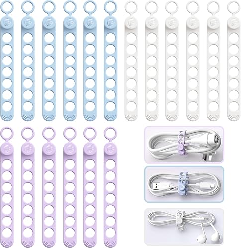 ORICO Bridas de silicona para cables, organizador de cables de datos reutilizable con diseño de hebilla de bloqueo, envolturas de cable de alta