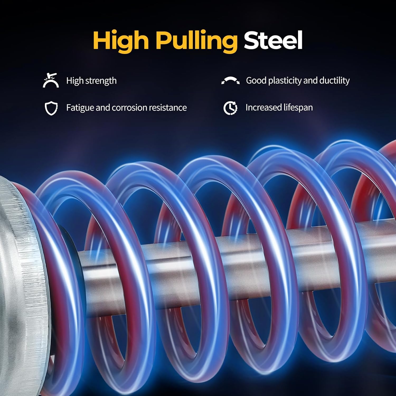 Front Strut Shock Absorber Kit Compatible with Polaris Trail Blazer 250 1990-1995 Trail Boss 250 350 1988-1999 Sportsman 400 93-94 300 400L Sport 400L 1994-1995 Big Boss 1989-1994