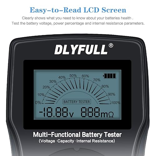 Miniatura 2 de Probador universal de comprobador de batería con pantalla LCD de plomo, probador de resistencia de voltaje de capacidad de batería para pilas de