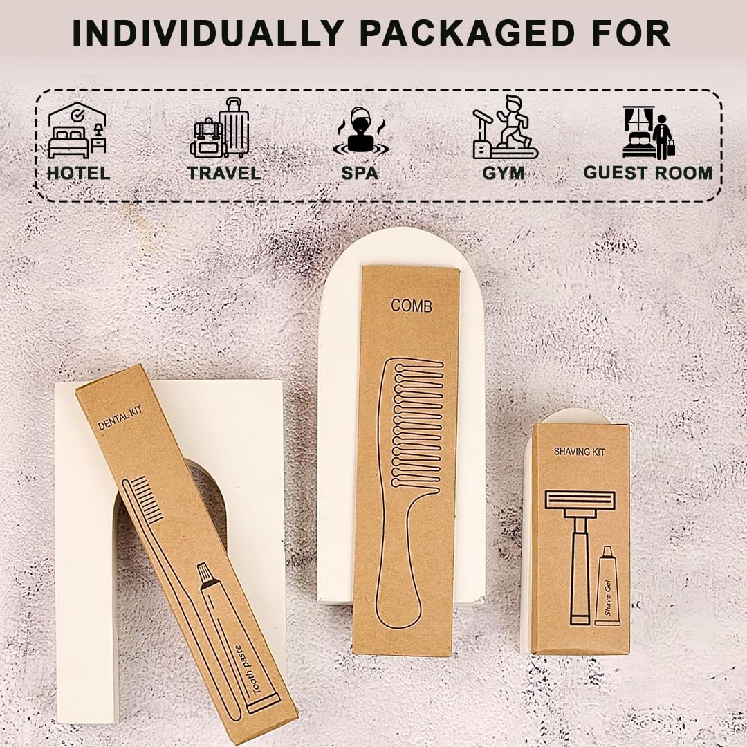 Clayherbs Hotel Toiletries | Dental Kit | Shaving Kit | Razor & Shaving Gel | Toothbrush | Toothpaste | Hair Comb | Guest House Toiletries Kit | Desposible (200) 3
