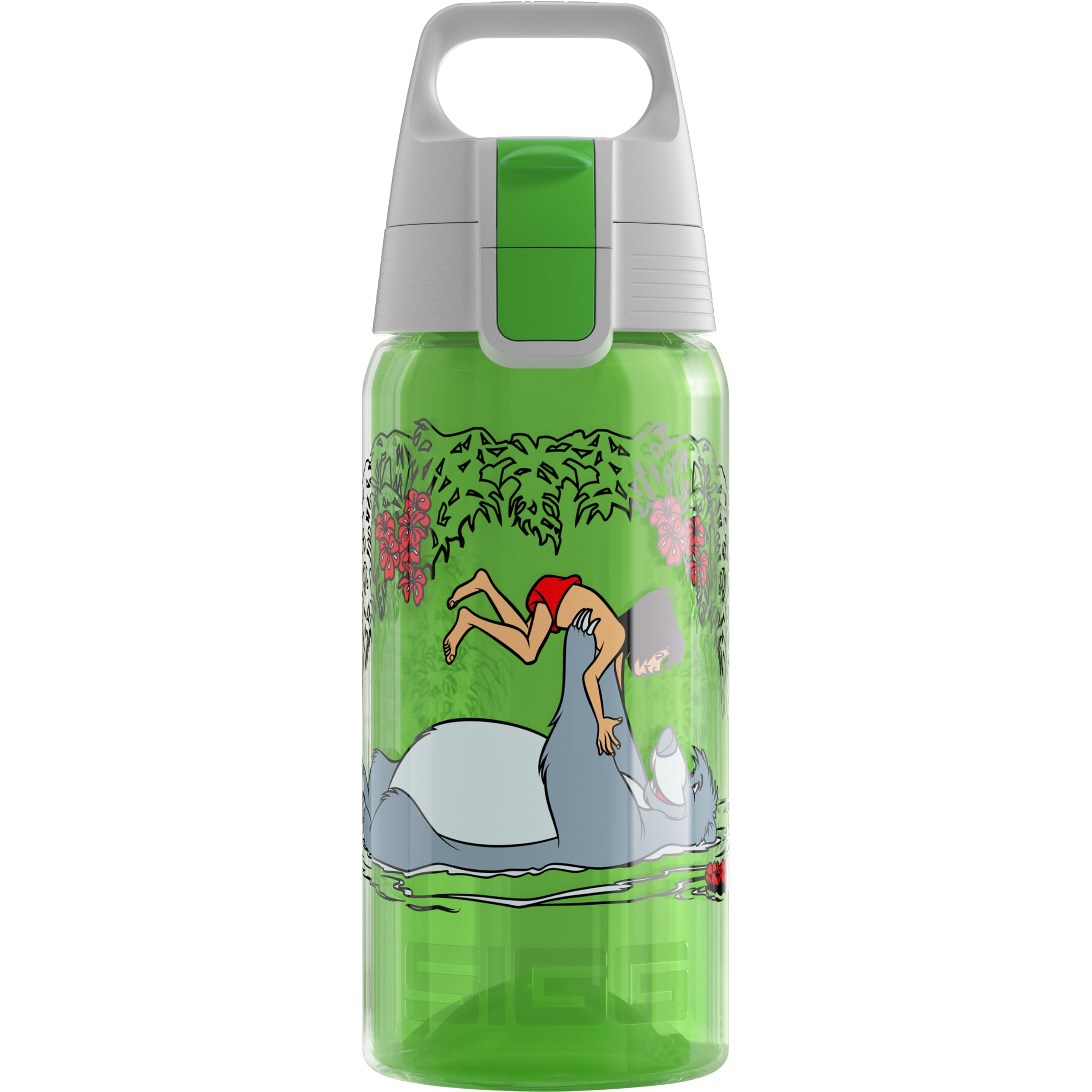 Sigg - Sports Water Bottle For Kids - Viva One Junglebook (Disney) - Suitable For Carbonated Drinks - Leak-Proof - Dishwasher Safe - BPA Free - For School & Sports - Green - 0.5L