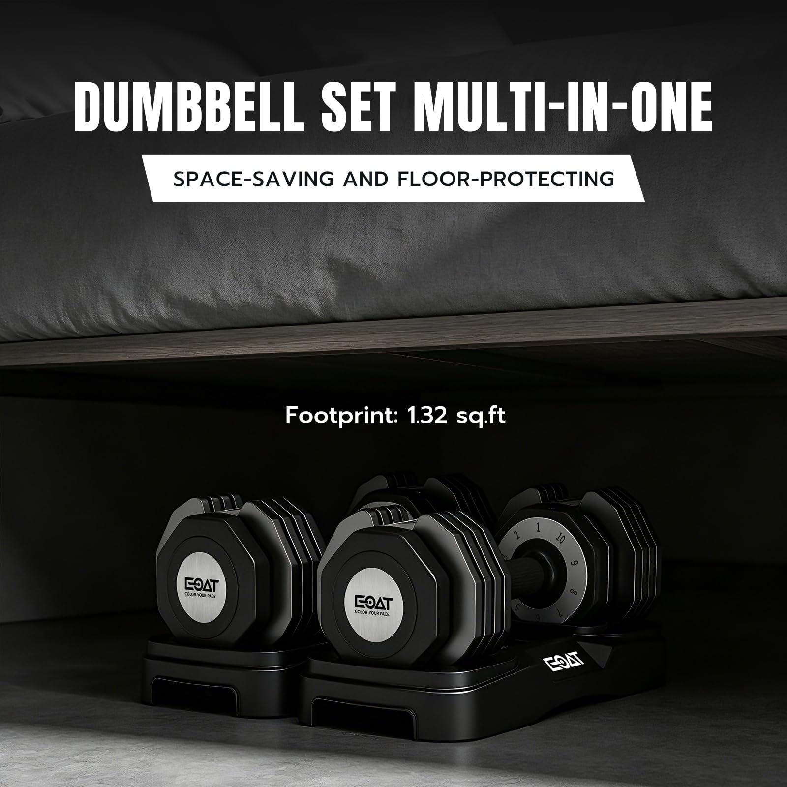 22/33 lbs Pair/Single Adjustable Dumbbells Set, Premium Quick Adjust, 10 in 1 Adjustable Dumbbell Set for Men and Women, Solid Pro-Grade Steel for Home Gym