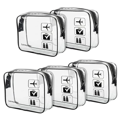 Miniatura 46 de Lermende 2pcs Clear Toiletry Bag TSA Approved Travel Bag,Carry On for Travel,Airport Airline Accessories Compliant Bag,Quart Sized Makeup Cosmetic