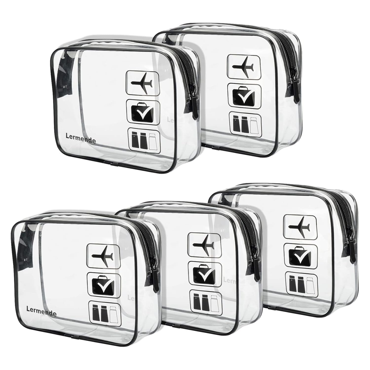 Lermende Transparente Kulturtasche, Flüssigkeiten Beutel Handgepäck TSA-geprüft Kosmetiktasche,Transparente Tasche Flughafen-konforme Tasche,Reisebeutel Flugzeug 1 Liter.