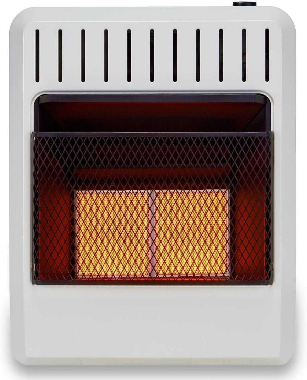 Avenger FDT2IRA Ventless Dual Fuel Infrared Space Heater with Thermostat Control for Living Room, Bedroom, Home Office, 20000 BTU, Heats Up to 950 Sq. Ft., Includes Wall Mount and Base Feet, White