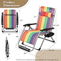 Vista 3 de Athena Collection Zero Gravity - Juego de 2 sillas de salón para exteriores con cojín, 29 pulgadas de ancho, sillas reclinables con soporte