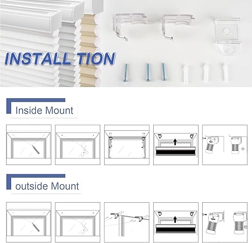 Miniatura 6 de MYshade Persianas celulares sin cordones para ventanas de interior, con celda de panal, de 1.5 pulgadas, persianas de acordeón, fáciles de levantar,