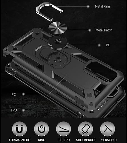 Miniatura 4 de Funda para Samsung Galaxy S20 FE, Galaxy S20 FE 5G con protector de pantalla HD, fundas protectoras de grado militar con anillo para Samsung Galaxy