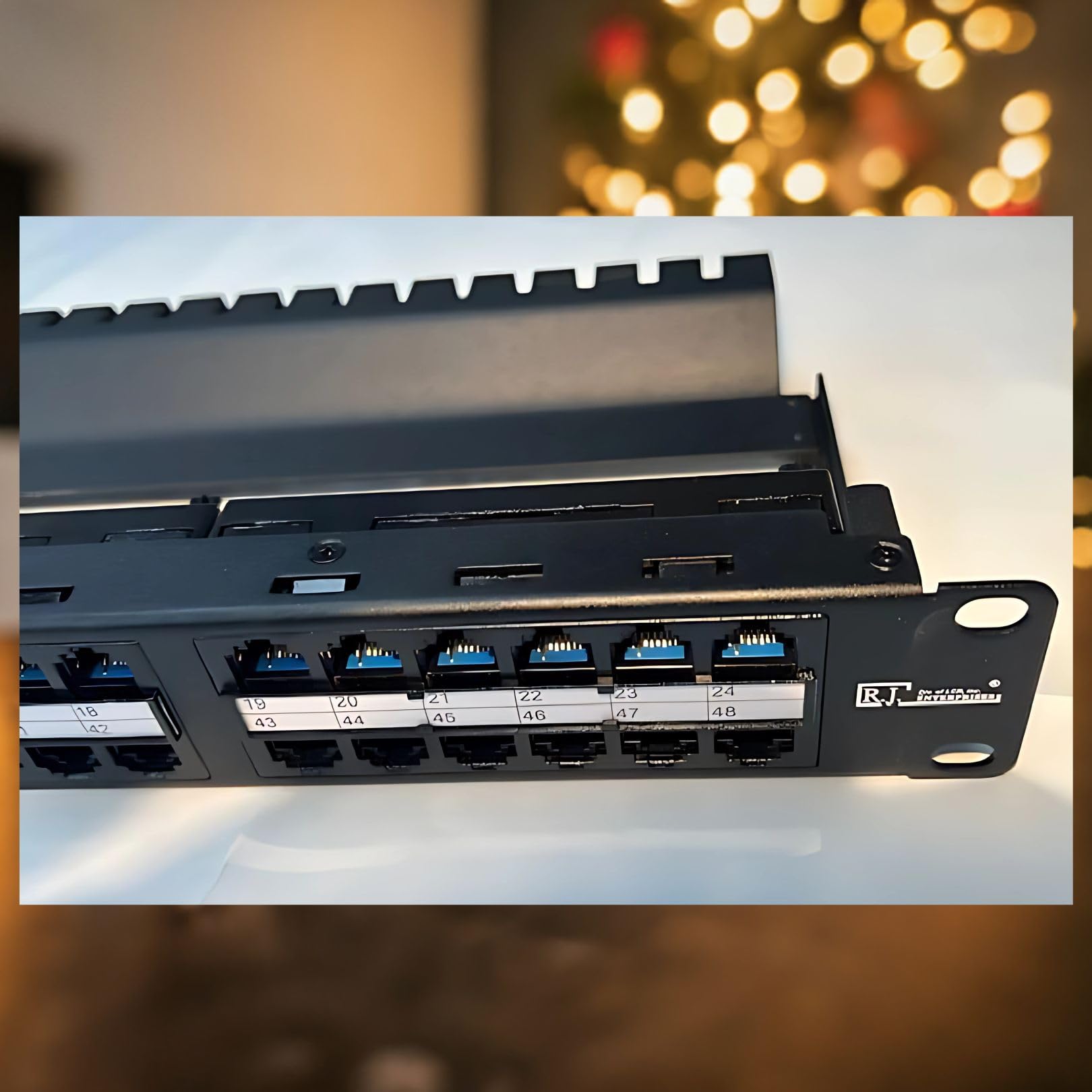 R.J. Enterprises®-HDPP-48-C6, Patch Panel-48 Port-ONE U (No Punch Down,No faulty Coupler,) 10G-Gigabit Ethernet, Tool-Less, Feed Through, High Density