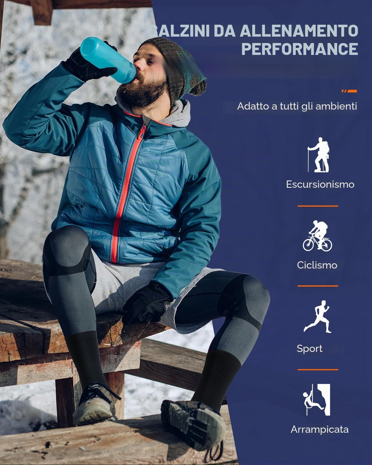 Benirap Calzini Sportivi Caldi calzini Uomini Donne 6 Paia Calzini da Trekking Calzini Cotone Traspirante Alte Prestazioni Trainer funzionali Calzini sportivi