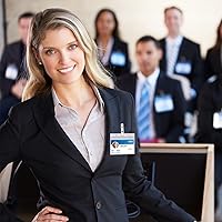 Vista 6 de 200 soportes para tarjetas de identificación horizontales transparentes, de plástico, impermeable, para oficina, escuela, conferencias