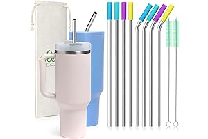 8 Piece 5/16 inch (8mm) Wide Stainless Steel Straws for 40 oz...
