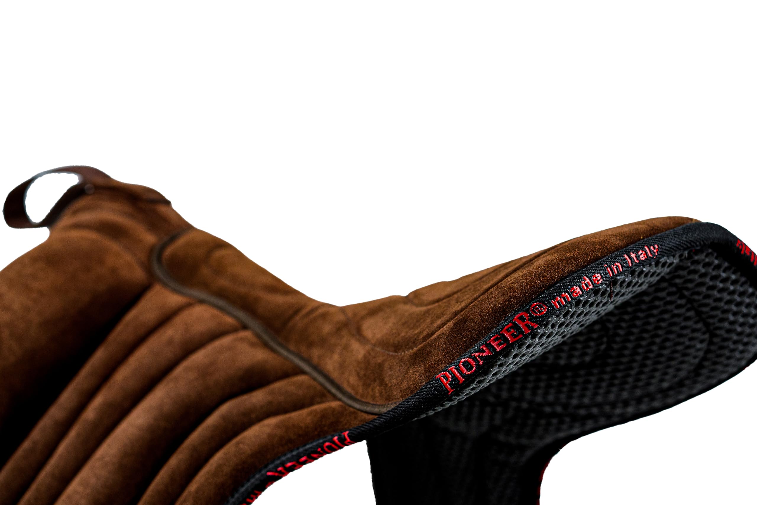 PIONEER Selle Cheval en Daim pour Monte Naturelle, Selle d'Équitation Bareback 50X45 cm avec Rembourrage en Ouate et Mousse à Mémoire - Fabriquée en Italie - avec Sangle en Néoprène - Noir
