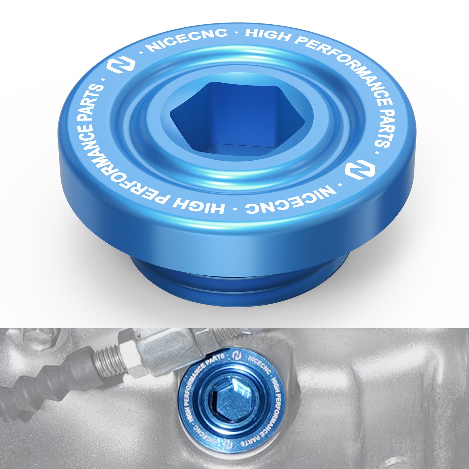 Blue Crankcase Oil Drain Plug O-Ring Compatible with Yamaha Raptor 700 2006-2023/ Raptor 700R 2009,2011-2023/ YFM700RSE 2013-2023 / Wolverine X4 2018-2020/ YZF R1 2004-2023