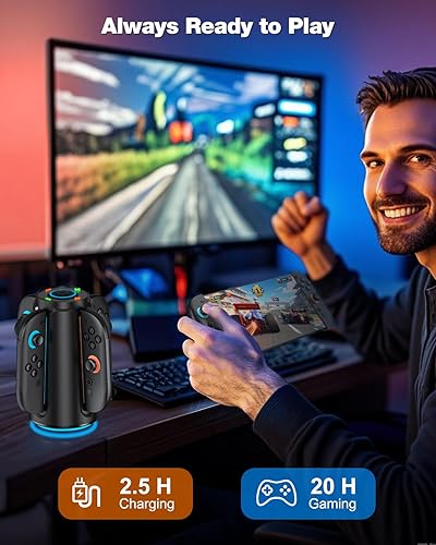 Miniatura 2 de Cargador de controlador Switch 2 actualizado para Nintendo Switch 2 (2025), estación de carga Joycon 2 Base de carga magnética rápida NS2 4 en 1