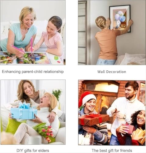 Miniatura 6 de D490 - Kits de pintura de diamantes de flores de barco 5D para adultos, tamaño grande (24 x 12 pulgadas), pintura por números, puntos de diamante,