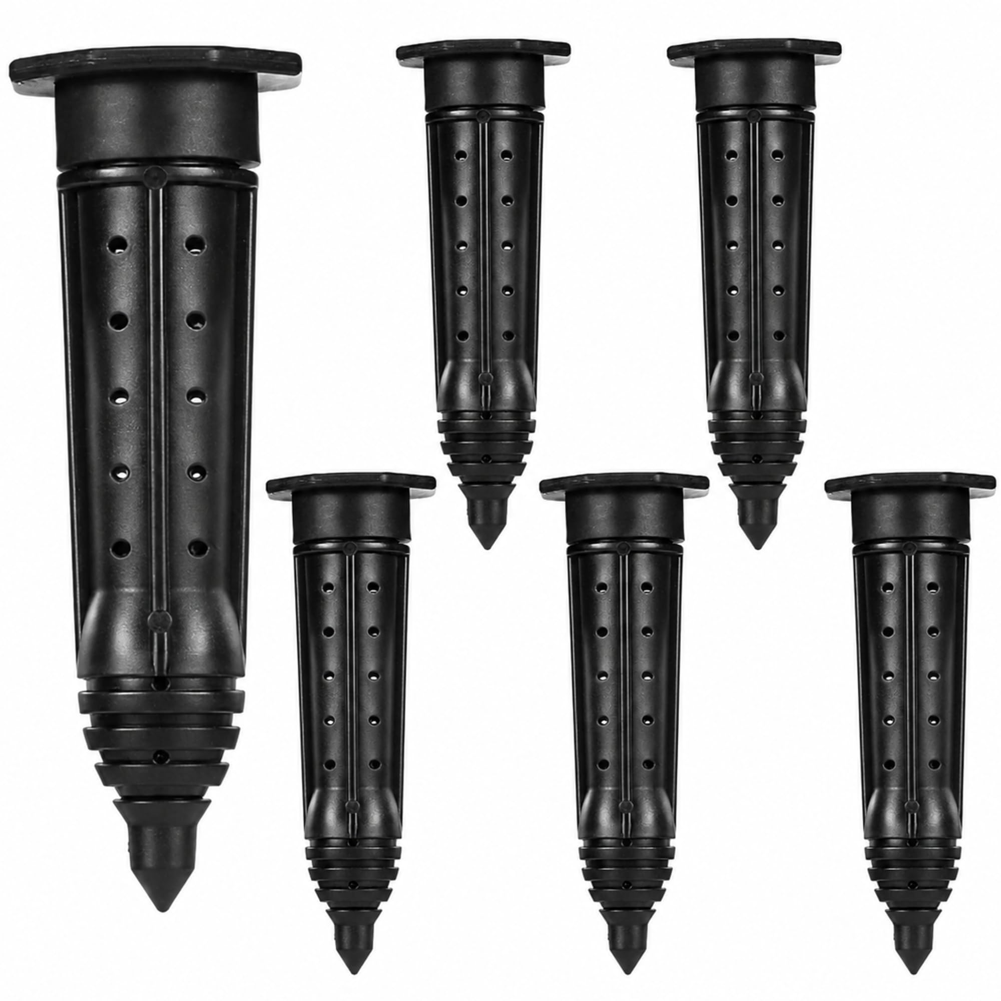 Photo 1 of Junkin 6 Pack Tree Watering Stake Large UV Protected ABS Plastic Deep Root Irrigation Spike for Garden Shrubs Bushes Shrubs Flowers Fruits Vegetables Potted Plants (8 Inch)