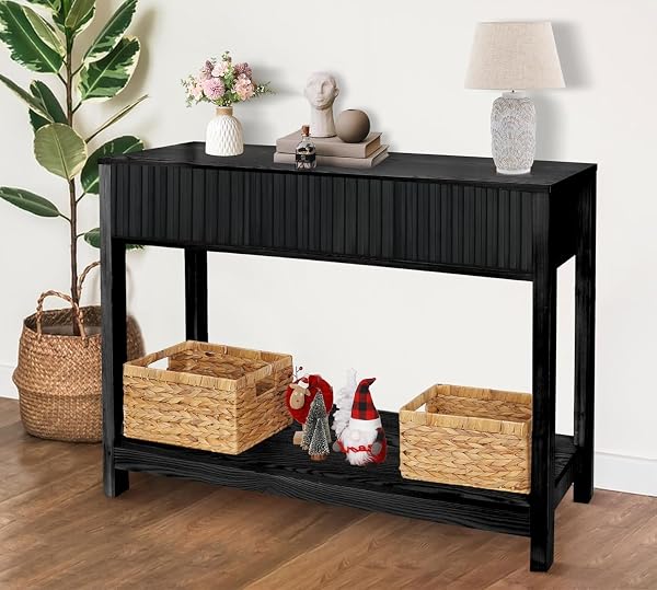 Bold Black Console Table Ideas for Any Space 50 Boho-Chic Fluted Entryway Table