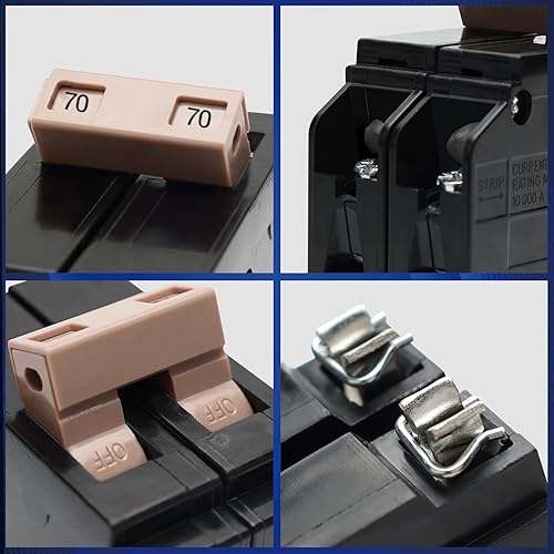 Vista 39 de Disyuntor de 290 2 polos y 90 amperios, disyuntor de caja moldeada enchufable tipo 3/4 pulgadas, protección magnética térmica, 10 KAIC, 120/240V