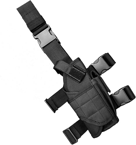 Drop Leg Holster, Thigh Gun Holsters for Men Women, Airsoft Pistol Holster with Magazine Pouch Adjustable Tactical 1911 Leg Harness for Large Medium