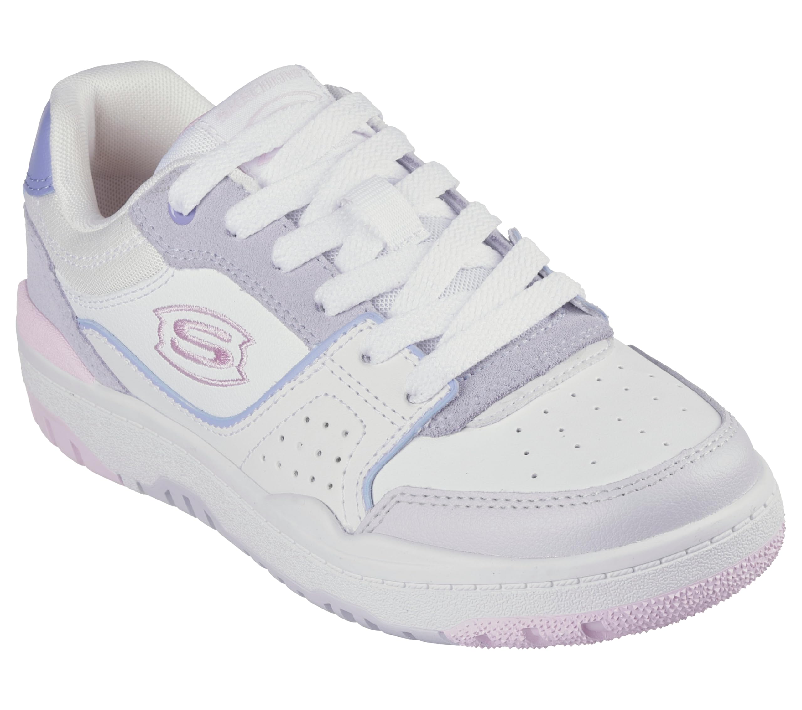 Skechers Girl's Skx-228 Sneakers, White Leather/Multi Trim, 12.5 UK Child