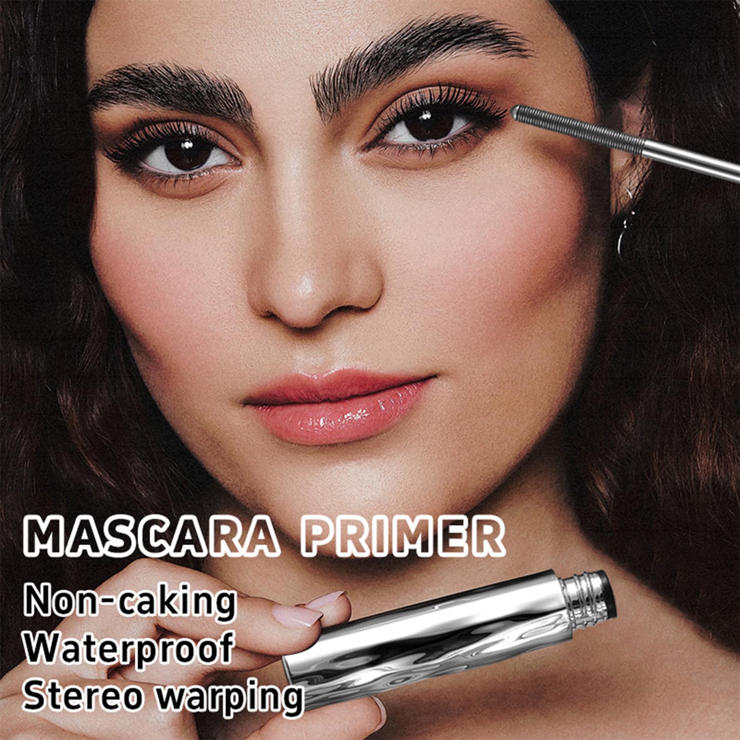 Iron Wand Mascara,New Metal Curl Waterproof Mascara, Tubular Eyelash Primer Waterproof Long Curling, Brushless Mascaras for Natural and Non-smudged Eyelash,Black (Pack of 2)