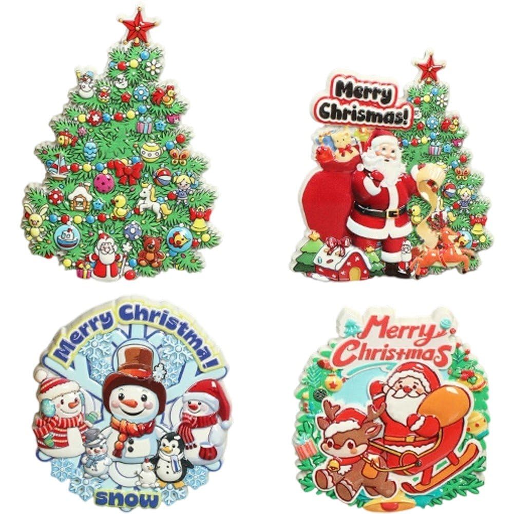 Aimants de Réfrigérateur de Noël Amovibles : Décoration Rapide sans Traces et Stickers Étanches