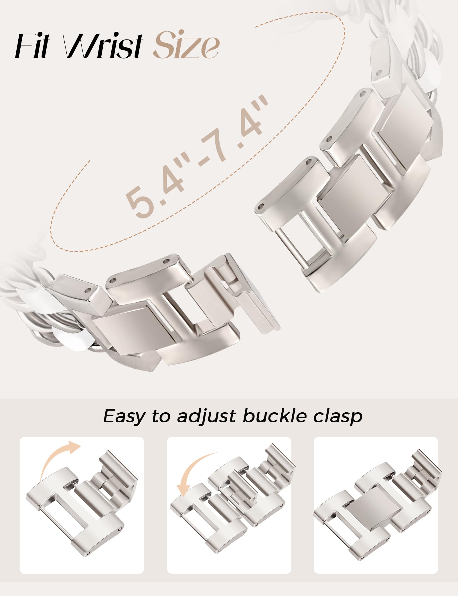 Newlibery Damen-Uhrenarmbänder, kompatibel mit Apple Watch, 38 mm, 40 mm, 41 mm, 42 mm, 44 mm, 45 mm, verstellbares Metallarmband für iWatch Serie 9/8/7/6/5/4/3/2/1/SE