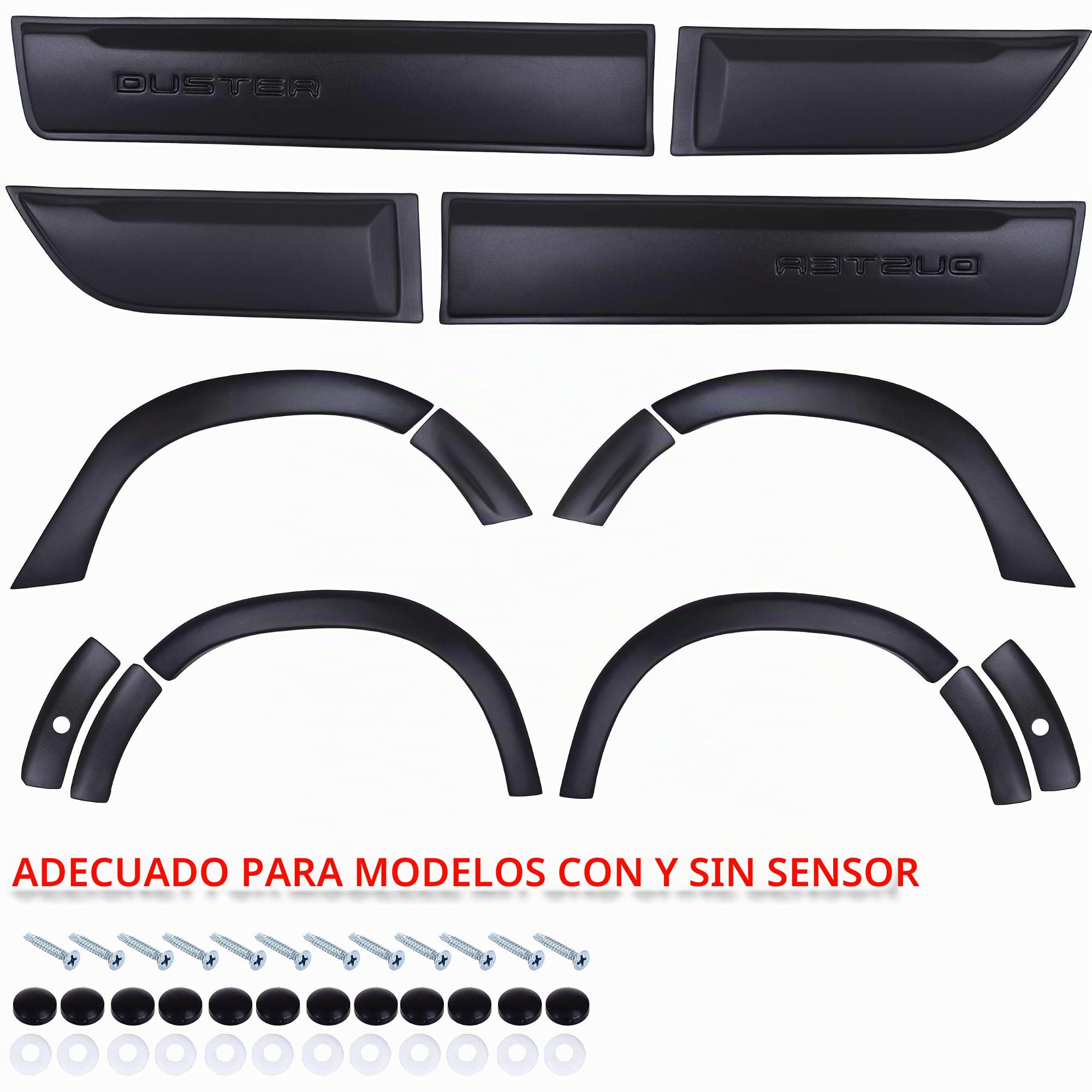INLY 14 Piezas uardabarros del Paso de Rueda Guardabarros del Parachoques Protección del Paso de Rueda ABS Compatible con Dacia Duster (2018-2024)