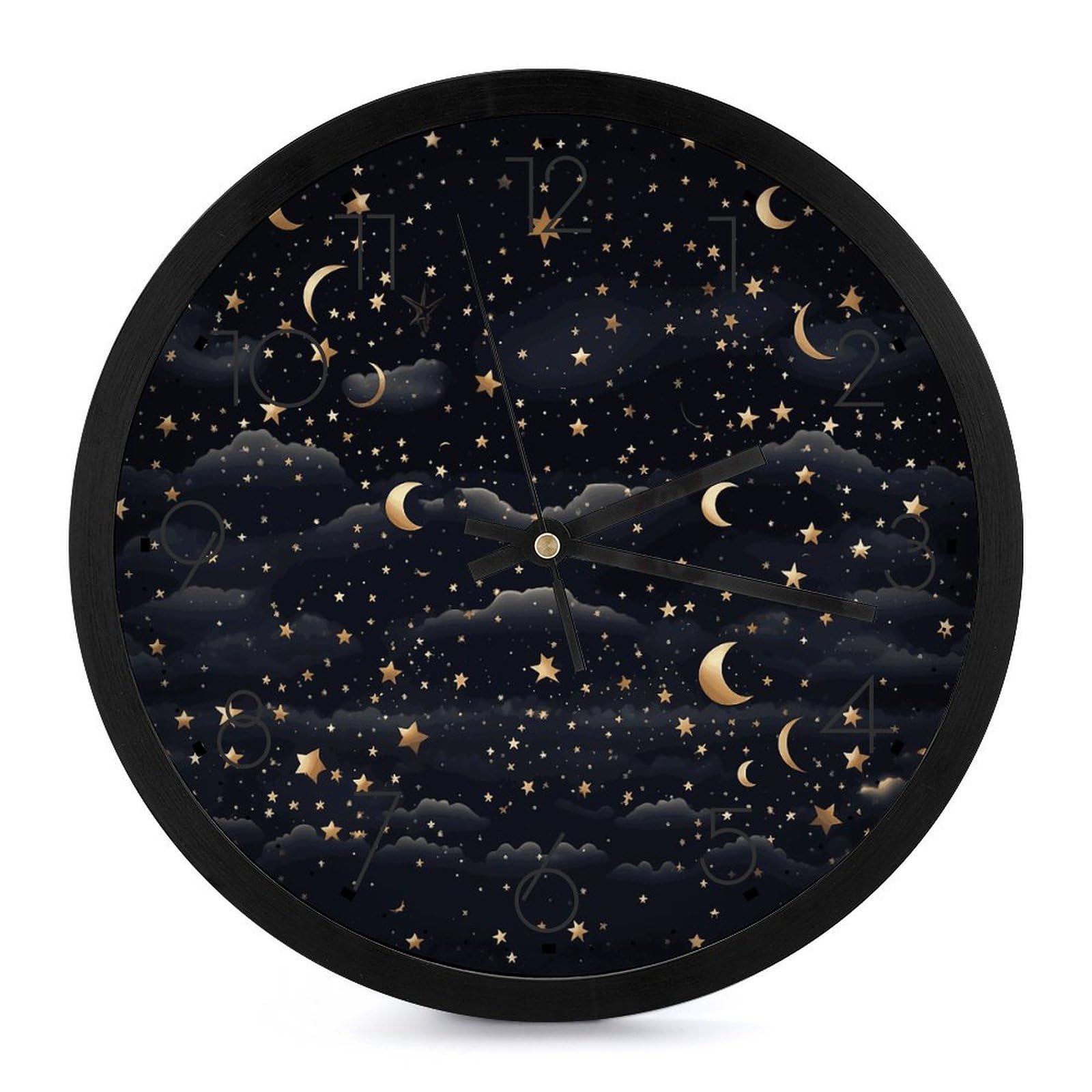 Horloge murale ronde 25,4 cm nuit étoilée à pile pour déco chambre
