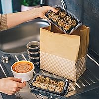 Vista 7 de Cabilock 100 bandejas de sushi con tapas, caja de sushi desechable, contenedor de transporte de pasteles de frutas, cajas para llevar, cajas