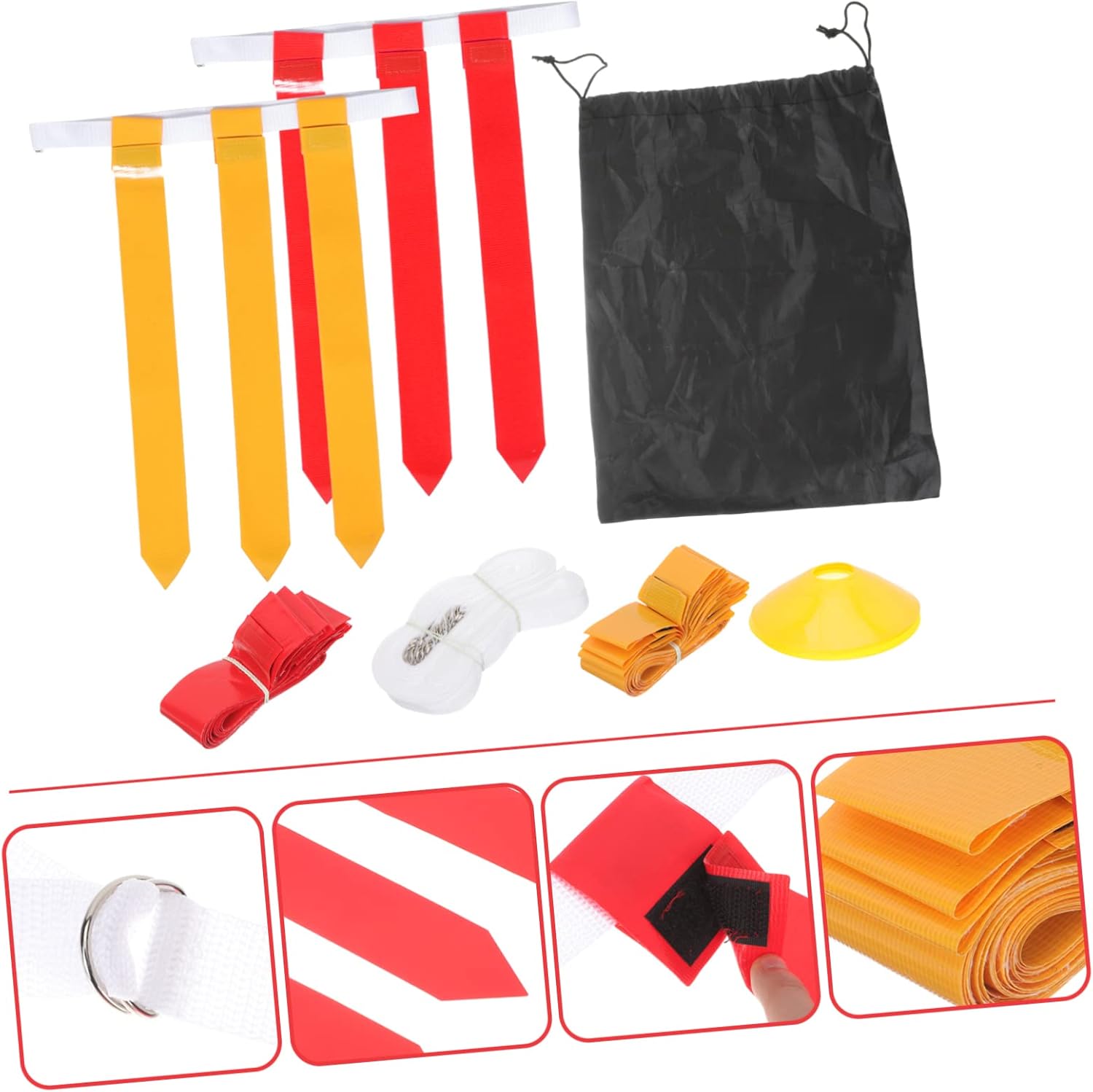 1Set Adjustable Football Flag Belt for Youth and Adults Includes Belts and Flags for Outdoor Fun Family Gatherings and Non Contact