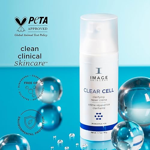 Miniatura 7 de IMAGE Skincare, CLEAR CELL Crema reparadora clarificante, crema hidratante en gel para piel grasa y propensa