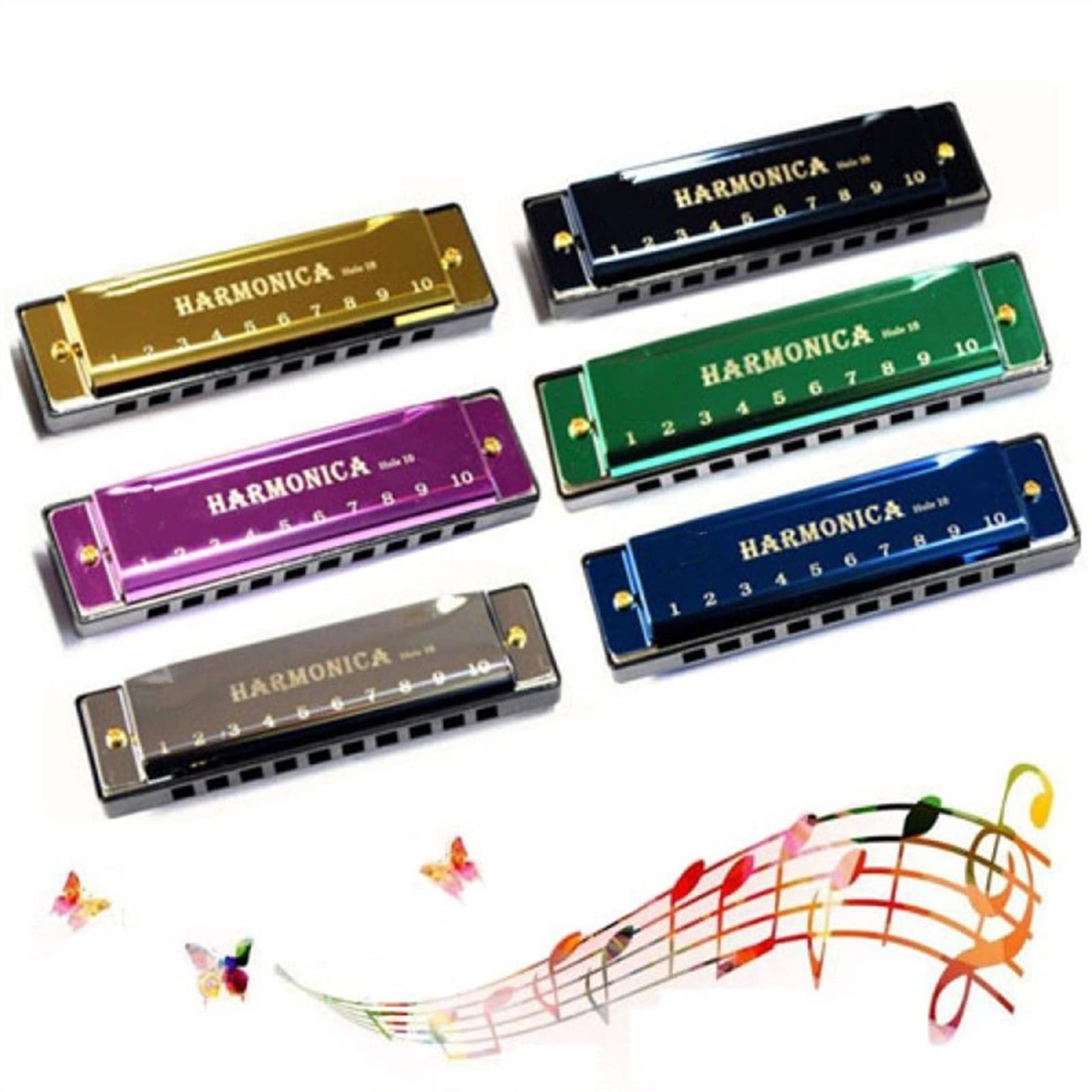 10 Otworów Klucz Harmonijki Ustnej Harmonijka Ustna Dla Początkujących Harmonijka Dla Początkujących (Color : 02)
