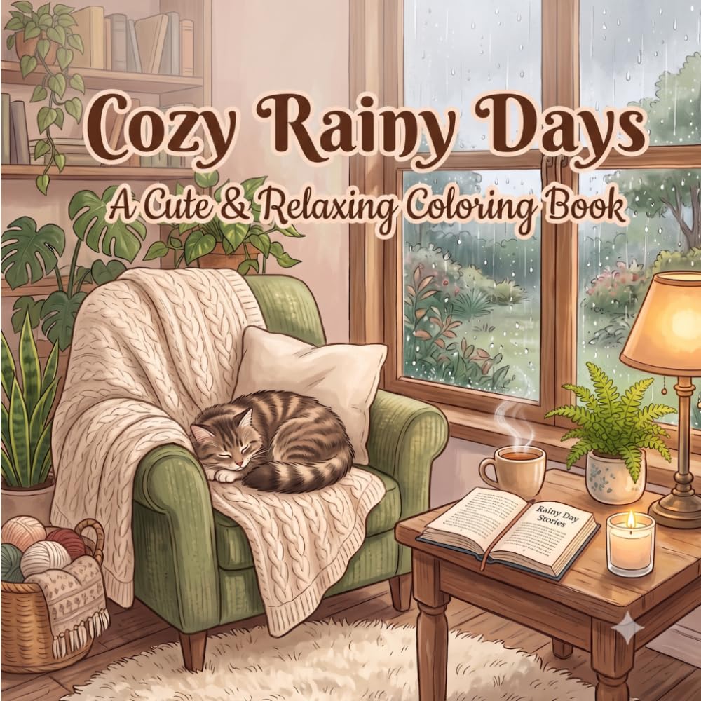 Cozy Rainy Days: A Cute & Relaxing Coloring Book (Cozy Retreats)
