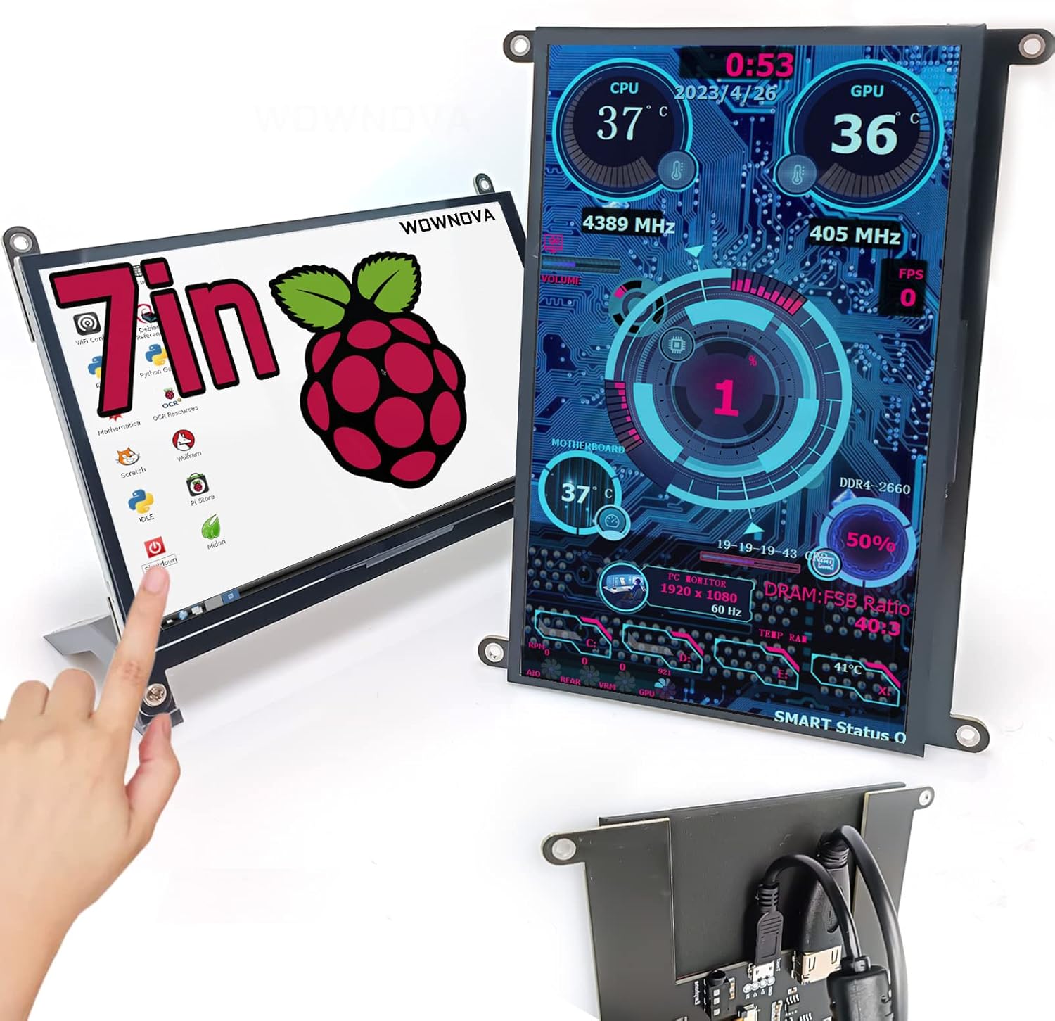 WOWNOVA Panel de sensor de computadora de 7 pulgadas, pantalla LCD ...