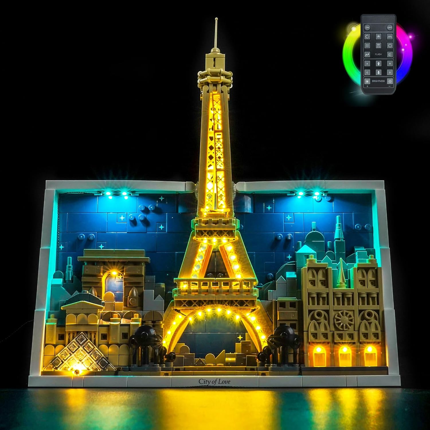 BrickBling LED Light Compatible with Lego Paris – City of Love, Creative Lighting Kit Compatible with Lego 21064-No Model Included (RC Version Light)