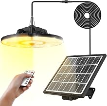 MEIKEE Solar Lights for Outdoor Indoor Use with Motion Sensor 76 LED Super Bright 5 Modes 2500-6500K 270° Beam Angle Solar Lights Solar and USB Charging Solar Hanging Lights for Gazebos, Garage, Storage Rooms