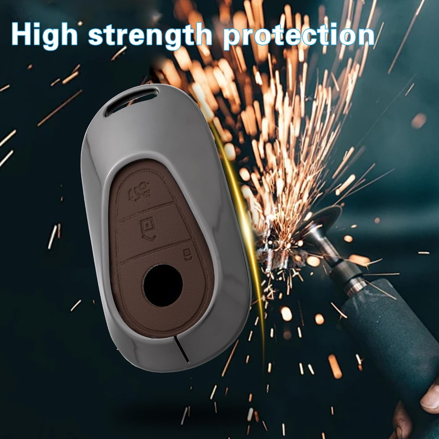 Key Fob Cover with Heavy-duty Keychain for EQS450 EQE350 S580 C300 C-Class S-Class G-Class E-Class - Image 5