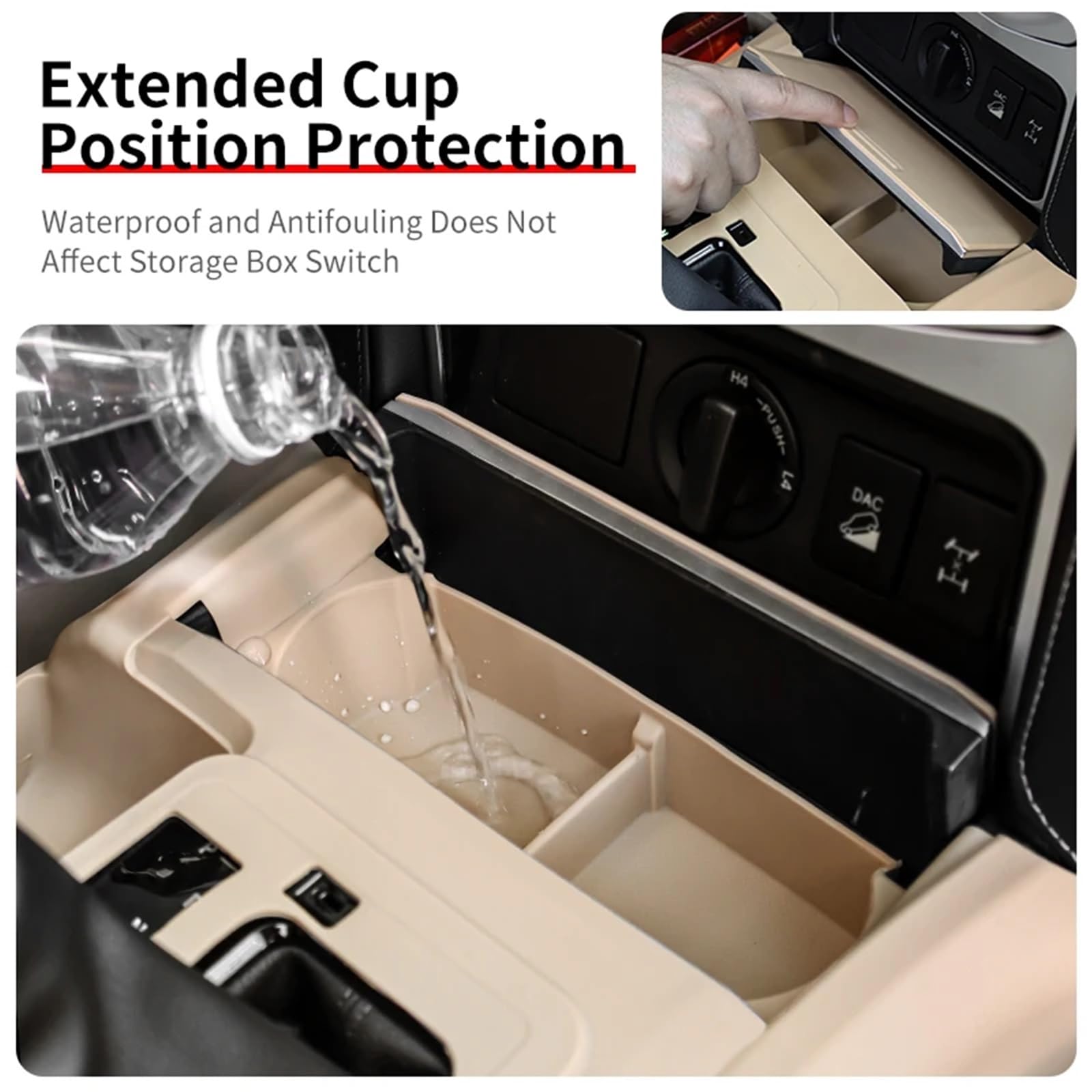 Apoyabrazos para coche Funda protectora de silicona para consola central, compatible con Toyota Prado 150 LC150 2010-2023.(2010-2017 4AT Black)
