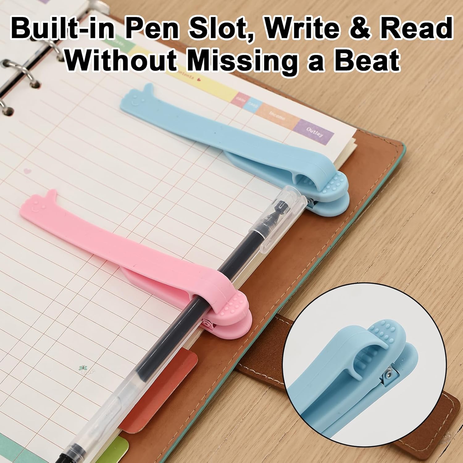 6Pcs Automatic Bookmark, Silicone Book Marks for Reading Women, Men, Kids, Book-Lovers, Cute Book Page Holder with Smiley Thumb Design - Image 3